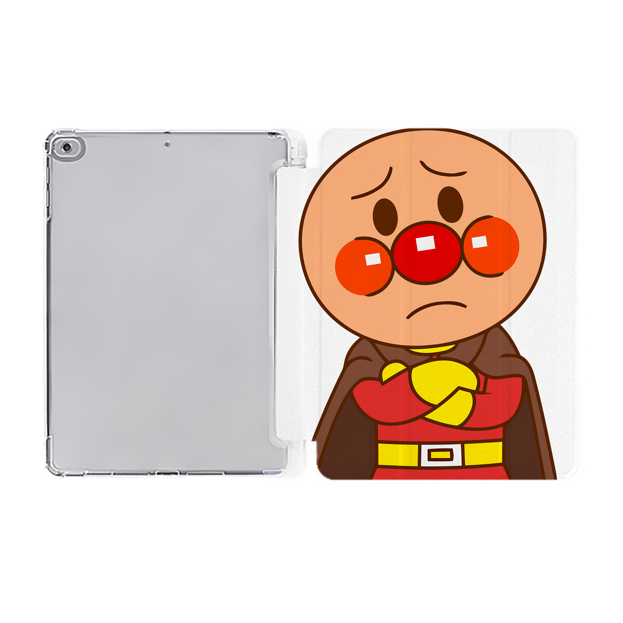 （画像用） アンパンマン Anpanman IPad ケース ペン収納付き 三つ折りスタンド PUレザー×シリコン 対応機種9.5/10.5/10.9インチ